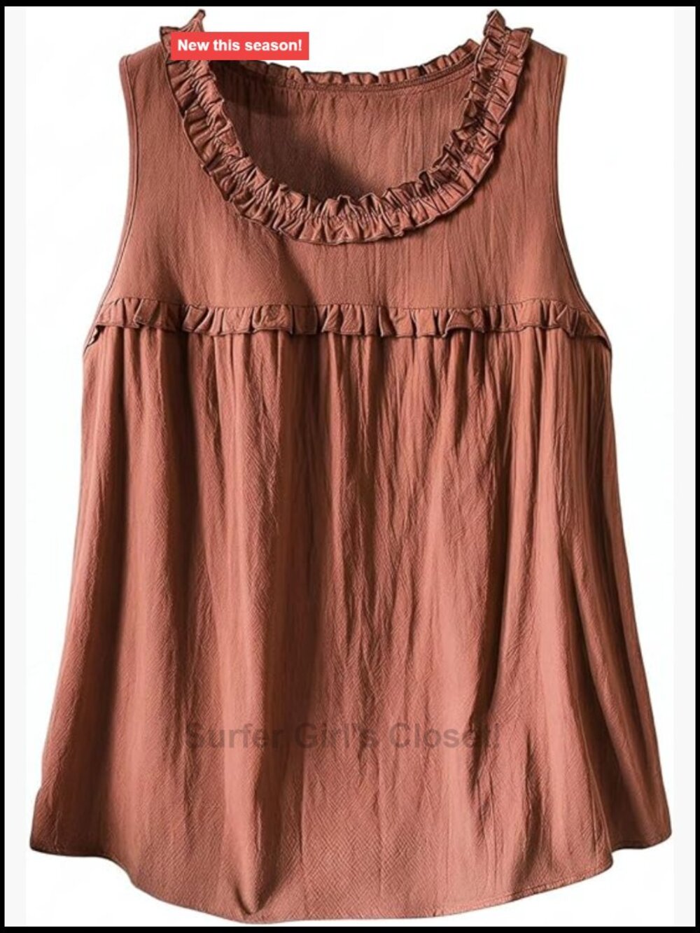 Ruffle Peplum Tank Top Sleeveless Boho Loose Fit